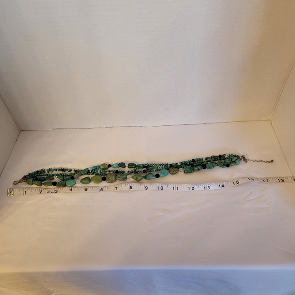 Silpada Turquoise Beaded Stranded Choker Necklace Silver - Picture 9 of 9